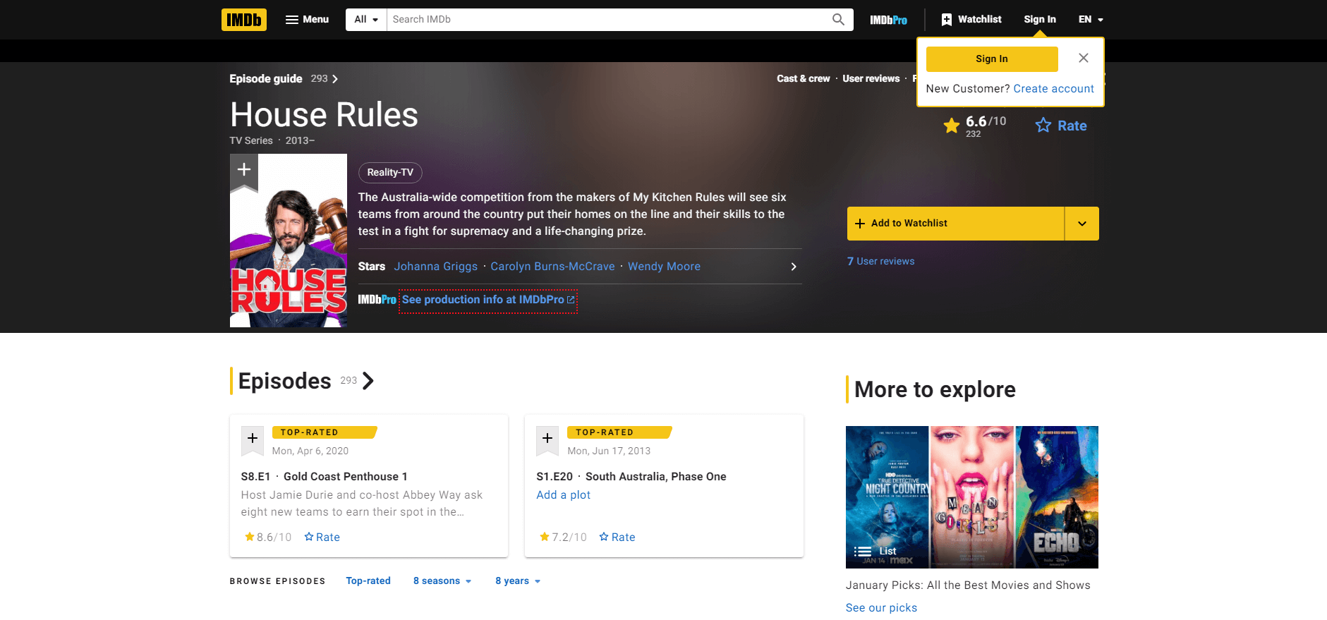 IR - House Rules (Home Renovation TV Shows)