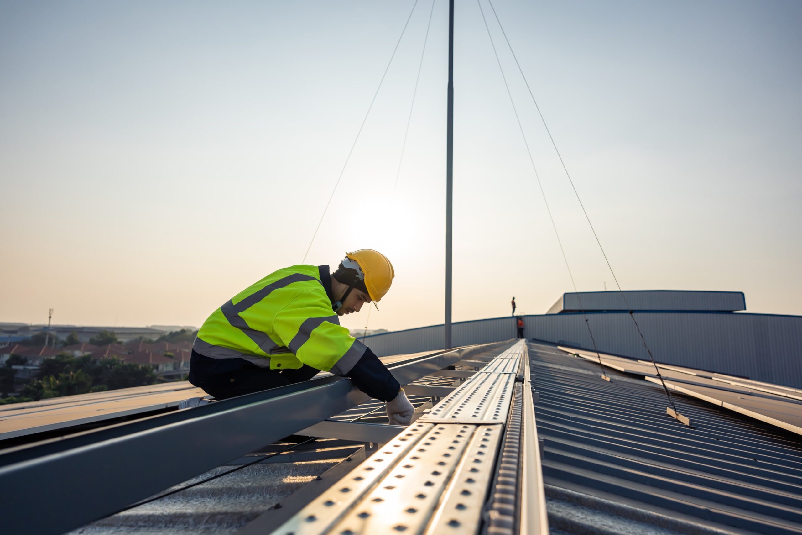 Steel roof installation