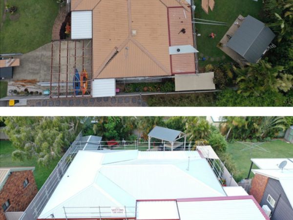 roof replacement before and after - roofing services nathan